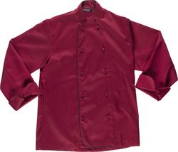 Chaqueta de cocina con vivos a contraste Granate Negro