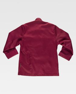 Küchenjacke mit kontrastierenden Verzierungen und Sicherheitsknöpfen Granatschwarz