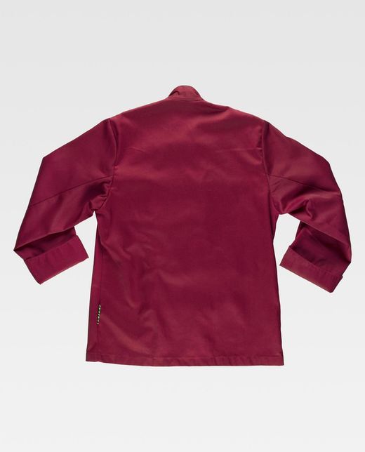 Küchenjacke mit kontrastierenden Verzierungen und Sicherheitsknöpfen Granatschwarz