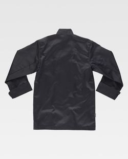 Giacca da cucina con bordi a contrasto e bottoni di sicurezza Nero Bianco