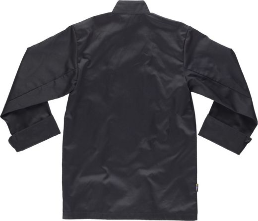 Giacca da cucina con bordi a contrasto e bottoni di sicurezza Nero Bianco