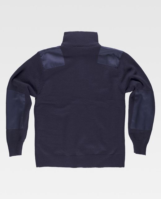 Reißverschlussjacke mit Verstärkungen an Schultern und Ellbogen Navy