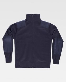 Reißverschlussjacke mit Verstärkungen an Schultern und Ellbogen Navy