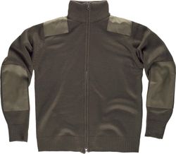 Chaqueta de cremallera con refuerzos Verde Kaki
