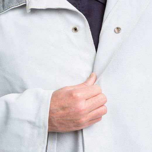 CHAQUETA de Cuero serraje gris calidad standard tallas S-3XL