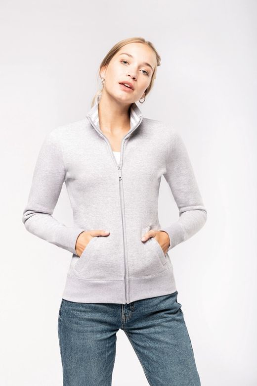 CASACO DE MALHA COM ZIPPER PARA MULHER