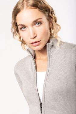 CHAQUETA DE PUNTO CON CREMALLERA MUJER