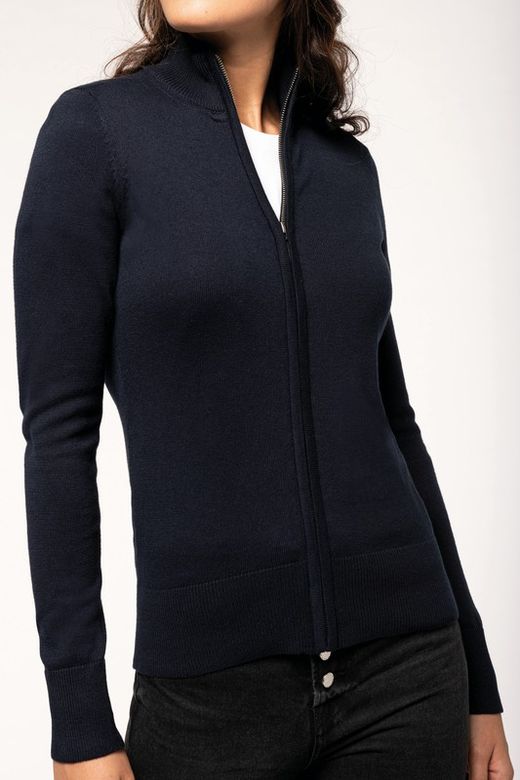 CHAQUETA DE PUNTO CON CREMALLERA MUJER