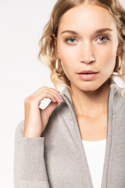 CHAQUETA DE PUNTO CON CREMALLERA MUJER