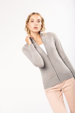 CHAQUETA DE PUNTO CON CREMALLERA MUJER