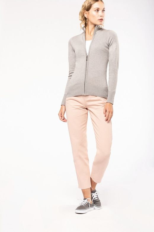 CHAQUETA DE PUNTO CON CREMALLERA MUJER
