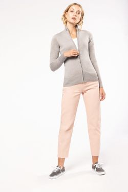 CHAQUETA DE PUNTO CON CREMALLERA MUJER