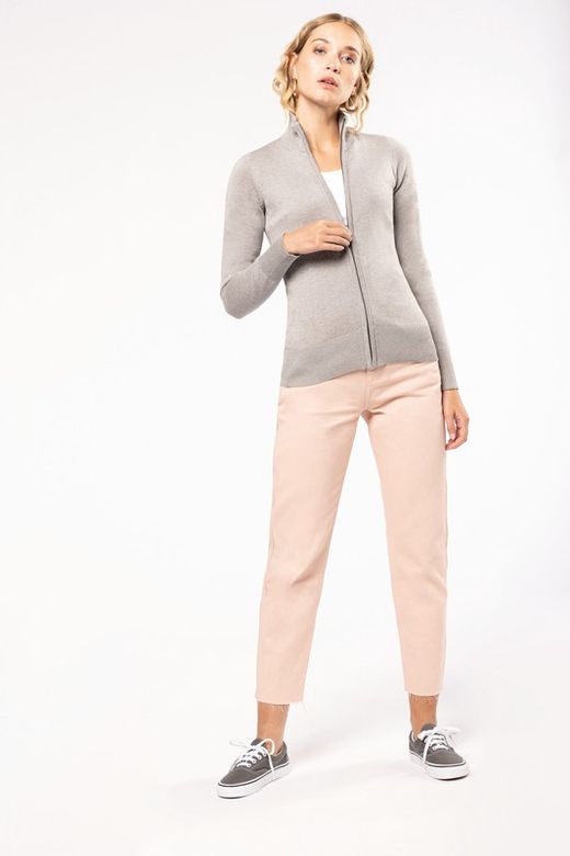 CHAQUETA DE PUNTO CON CREMALLERA MUJER