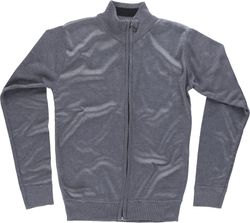 Chaqueta de punto fino con cierre de cremallera Gris