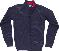 Veste en maille fine avec fermeture éclair Encolure haute Taille et poignets élastiques Marine