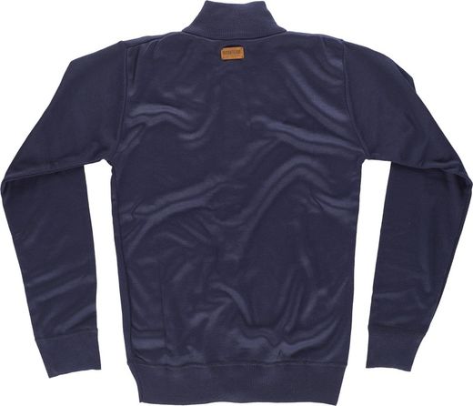 Feinstrickjacke mit Reißverschluss Hoher Ausschnitt Taille und elastische Bündchen Navy