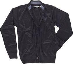 Chaqueta de punto fino con cierre de cremallera Negro
