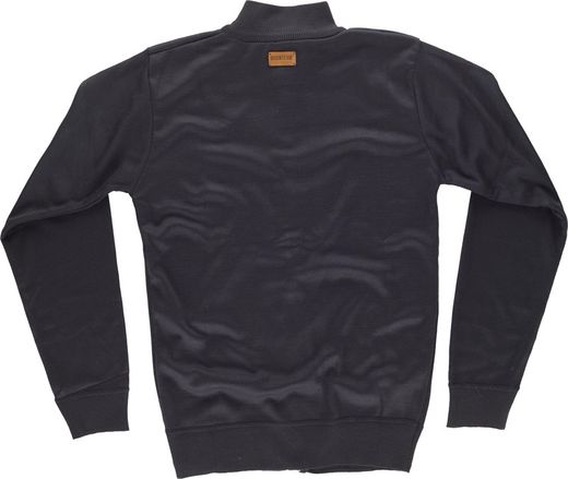 Fein gestrickte Strickjacke mit Reißverschluss Hoher Ausschnitt Elastische Taille und Manschetten Schwarz