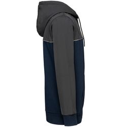 Umweltfreundliche, zweifarbige Molton-Kapuzenjacke mit Reißverschluss, Unisex
