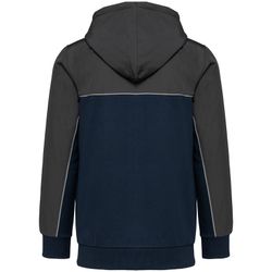 Chaqueta felpa bicolor con capucha y cremallera ecorresponsable unisex