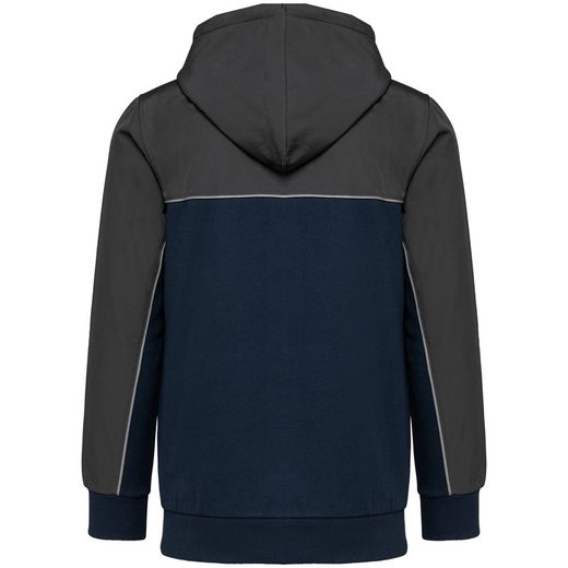 Chaqueta felpa bicolor con capucha y cremallera ecorresponsable unisex