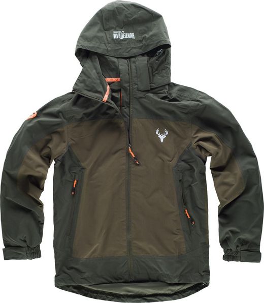 Giacca impermeabile combinata, con 2 tasche laterali, con cappuccio Green Forest Olive Green