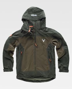 Giacca impermeabile combinata, con 2 tasche laterali, con cappuccio Green Forest Olive Green
