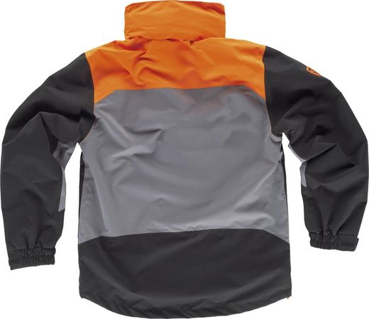 Giacca impermeabile combinata Grigio Arancione AV Nero