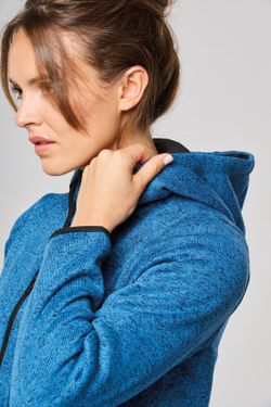 Chaqueta Jaspeada Con Capucha Mujer