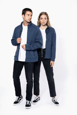 Chaqueta Jaspeada Con Cremallera Mujer