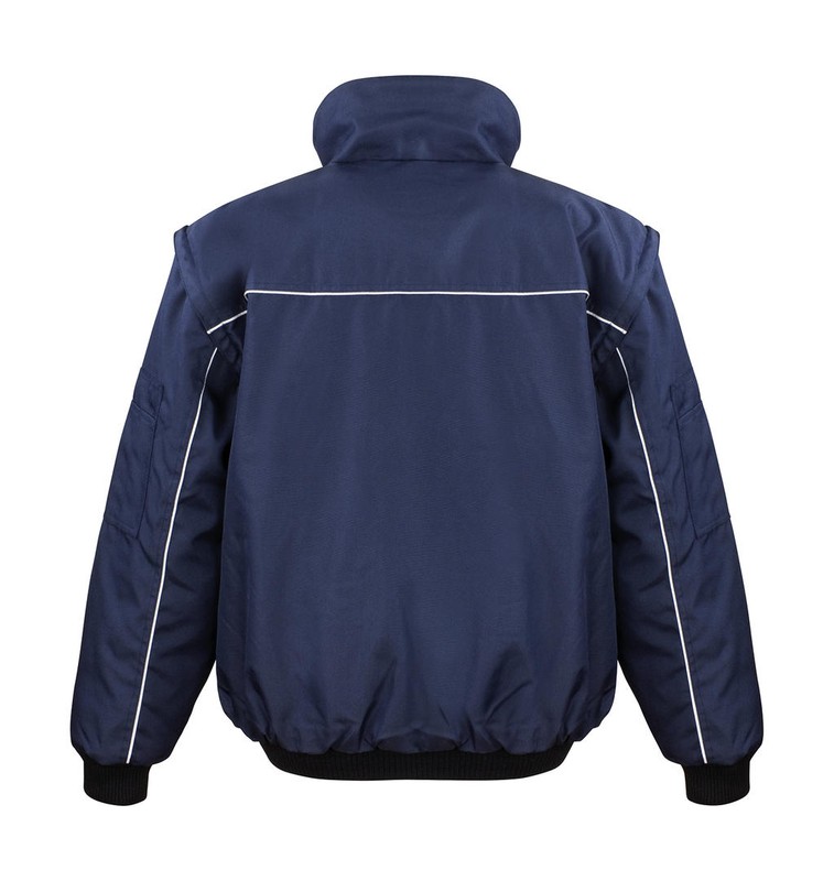 Pilot jacket with removable sleeves