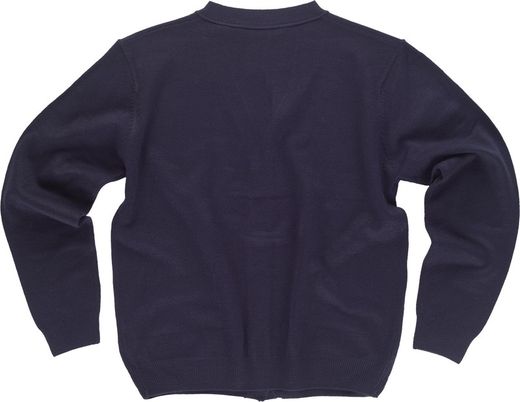 Feinstrickjacke, V-Ausschnitt, zwei Navy Plaston Bags