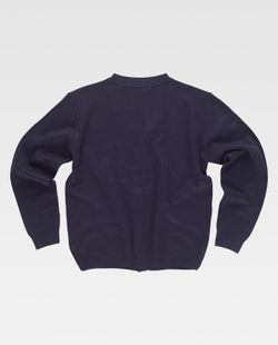 Feinstrickjacke, V-Ausschnitt, zwei Navy Plaston Bags