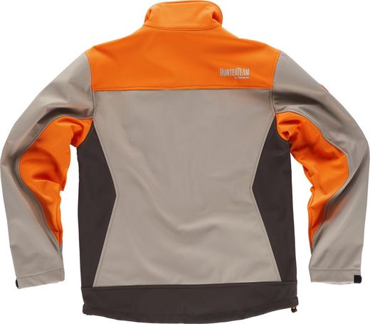 Kombinierte Softshelljacke mit zwei Seitentaschen und 2 Brusttaschen Beige Orange AV Brown