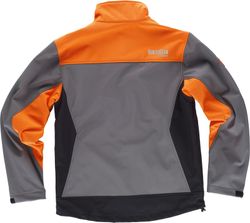 Kombinierte Softshelljacke mit zwei Seitentaschen und 2 Brusttaschen Grau Orange AV Schwarz
