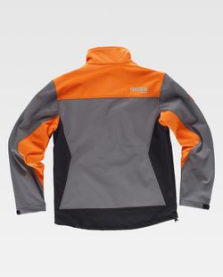 Kombinierte Softshelljacke mit zwei Seitentaschen und 2 Brusttaschen Grau Orange AV Schwarz