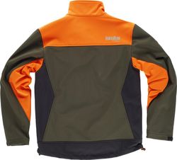 Kombinierte Softshelljacke mit zwei Seitentaschen und 2 Brusttaschen Hunting Green Orange AV Black