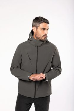 VESTE SOFTSHELL AVEC CAPUCHE AMOVIBLE HOMME
