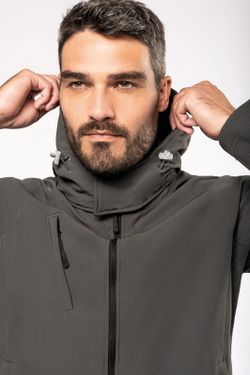 SOFTSHELL-JACKE MIT ABNEHMBAREN HOOD MEN