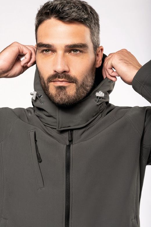 SOFTSHELL-JACKE MIT ABNEHMBAREN HOOD MEN