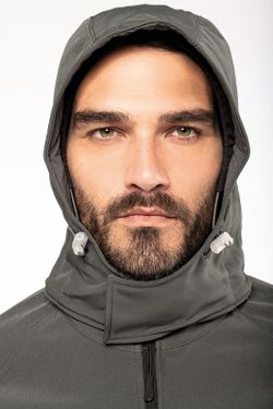 SOFTSHELL-JACKE MIT ABNEHMBAREN HOOD MEN