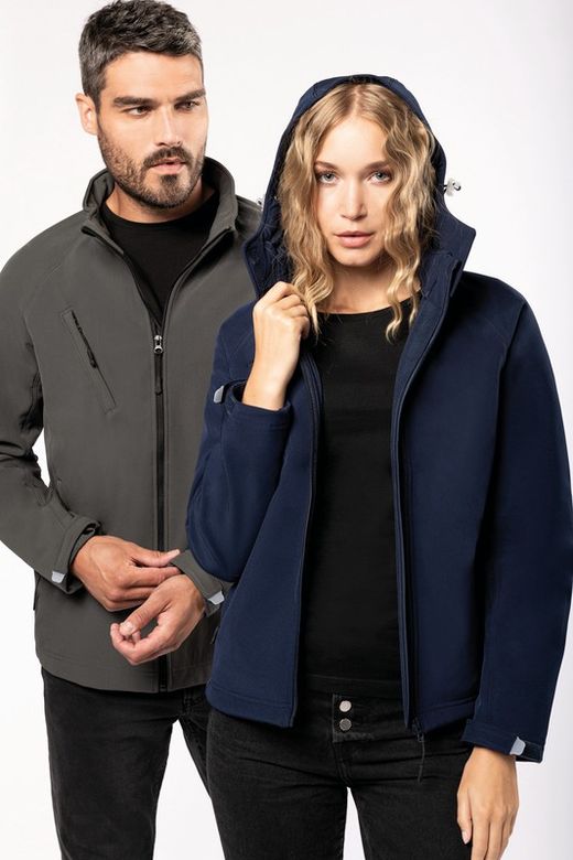 SOFTSHELL-JACKE MIT ABNEHMBAREN HOOD MEN