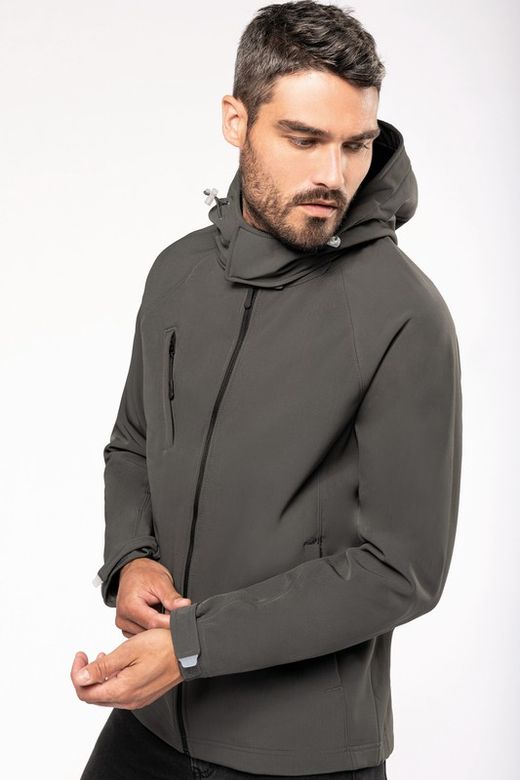 SOFTSHELL-JACKE MIT ABNEHMBAREN HOOD MEN
