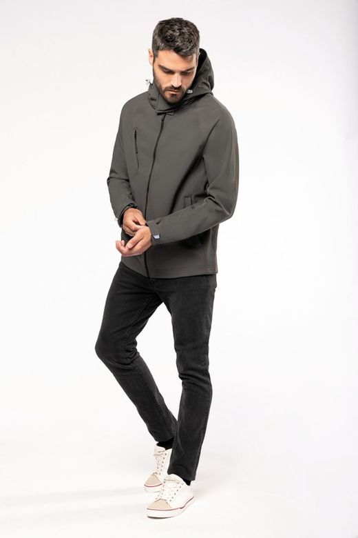SOFTSHELL-JACKE MIT ABNEHMBAREN HOOD MEN