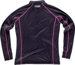 Glatte Stretchjacke mit Kontrastnähten und halbem Reißverschluss, keine Taschen Black Pink Fluor