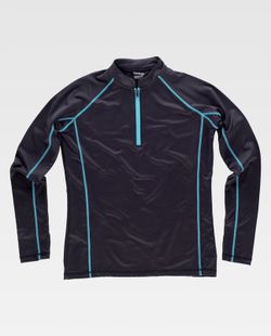 Chaqueta tejido elastico lisa Negro / Turquesa