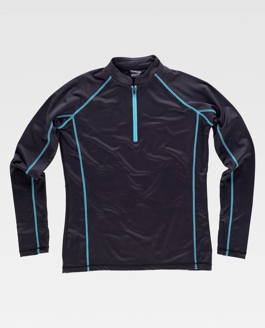 Chaqueta tejido elastico lisa Negro / Turquesa
