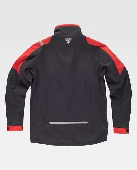 Chaqueta Workshell combinada Color Negro+Rojo