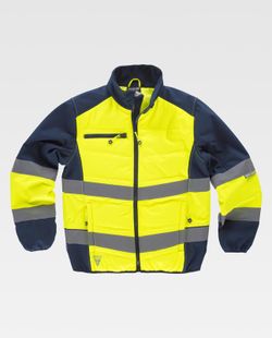 Chaqueta Workshell tejido acolchado Amarillo / Marino