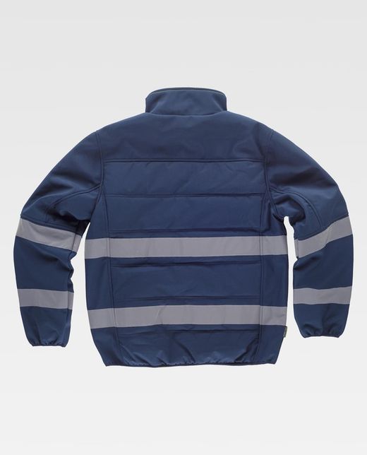 Chaqueta Workshell tejido acolchado Marino / Amarillo
